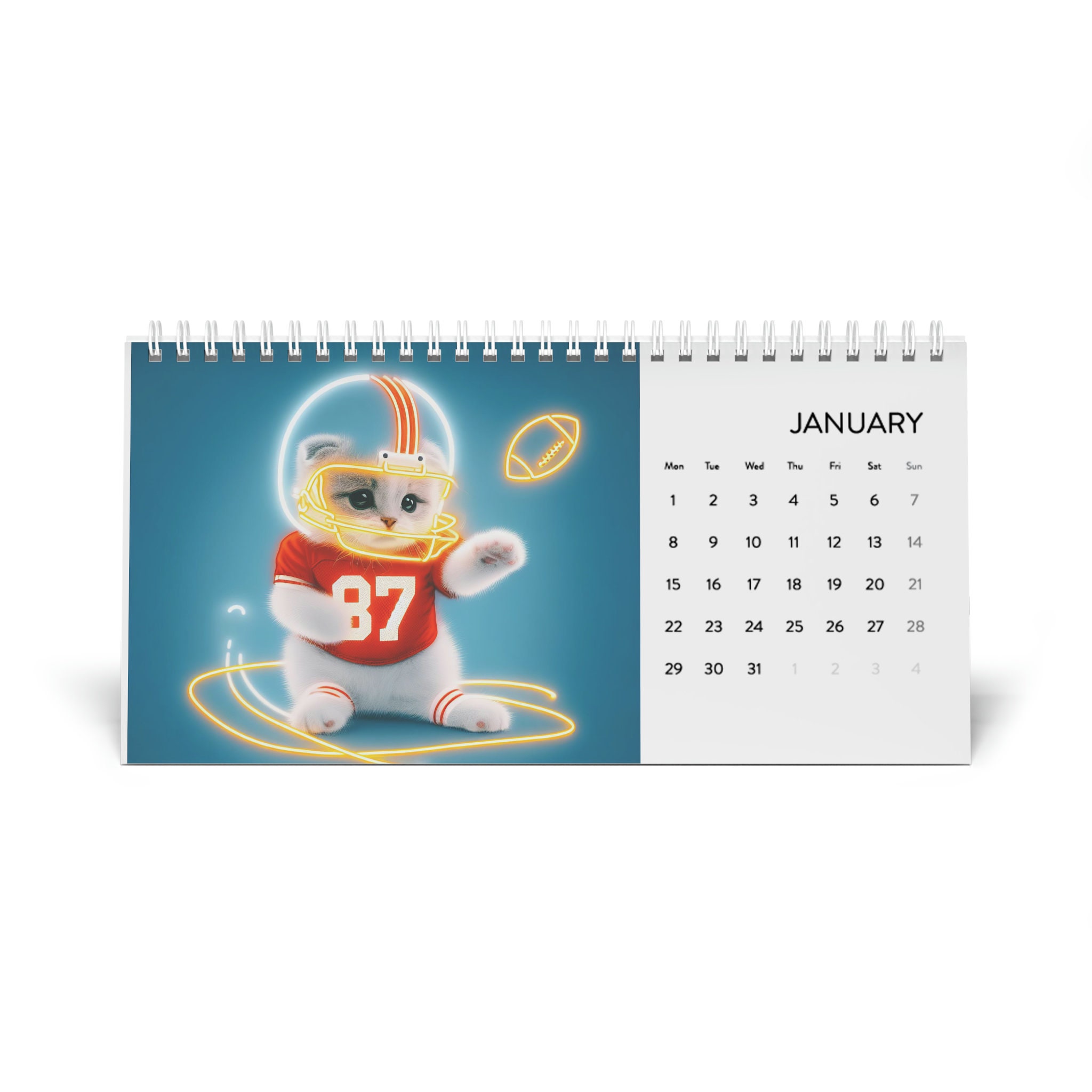 Discover Cat Football 2024 Desk Calendar