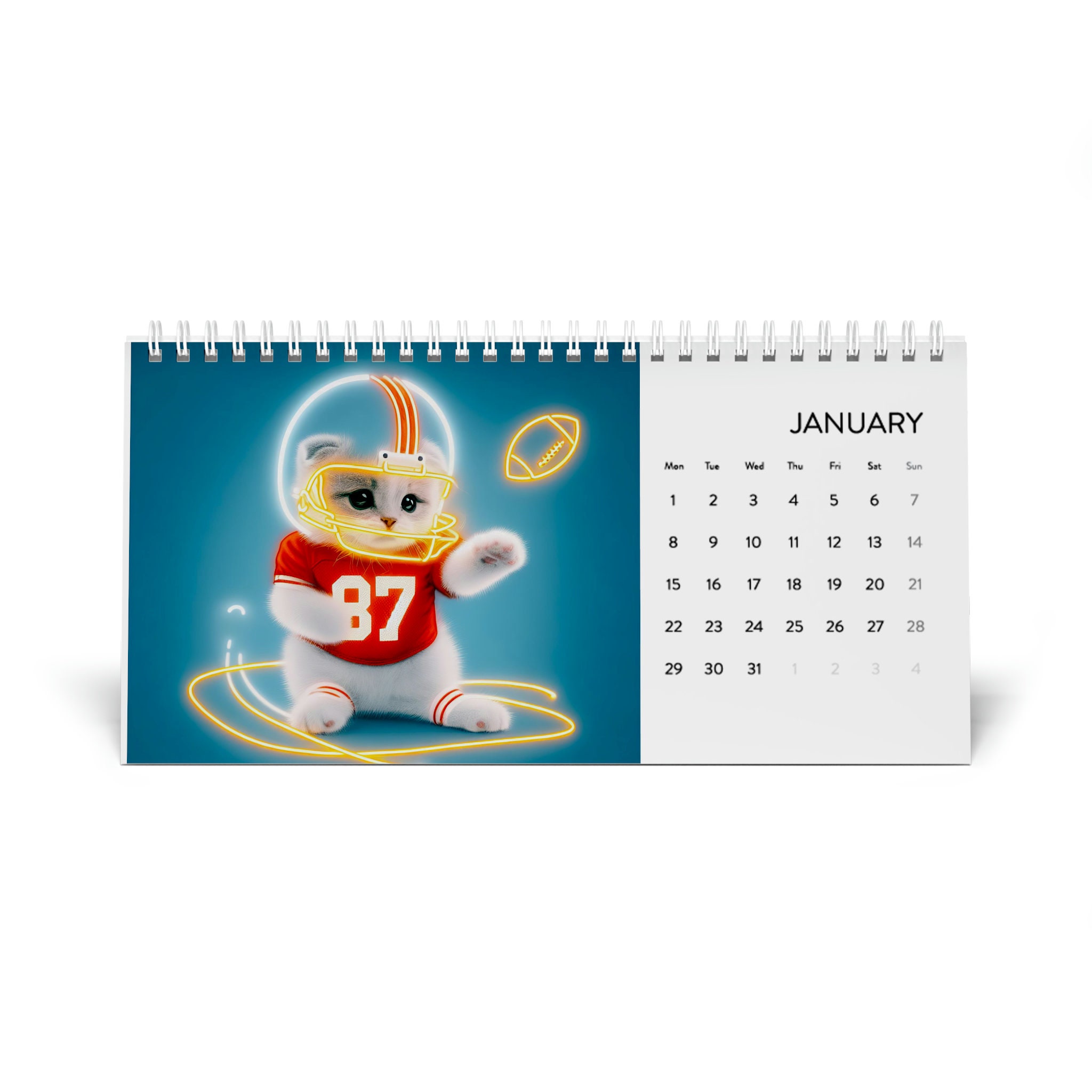 Discover Cat Football 2024 Desk Calendar