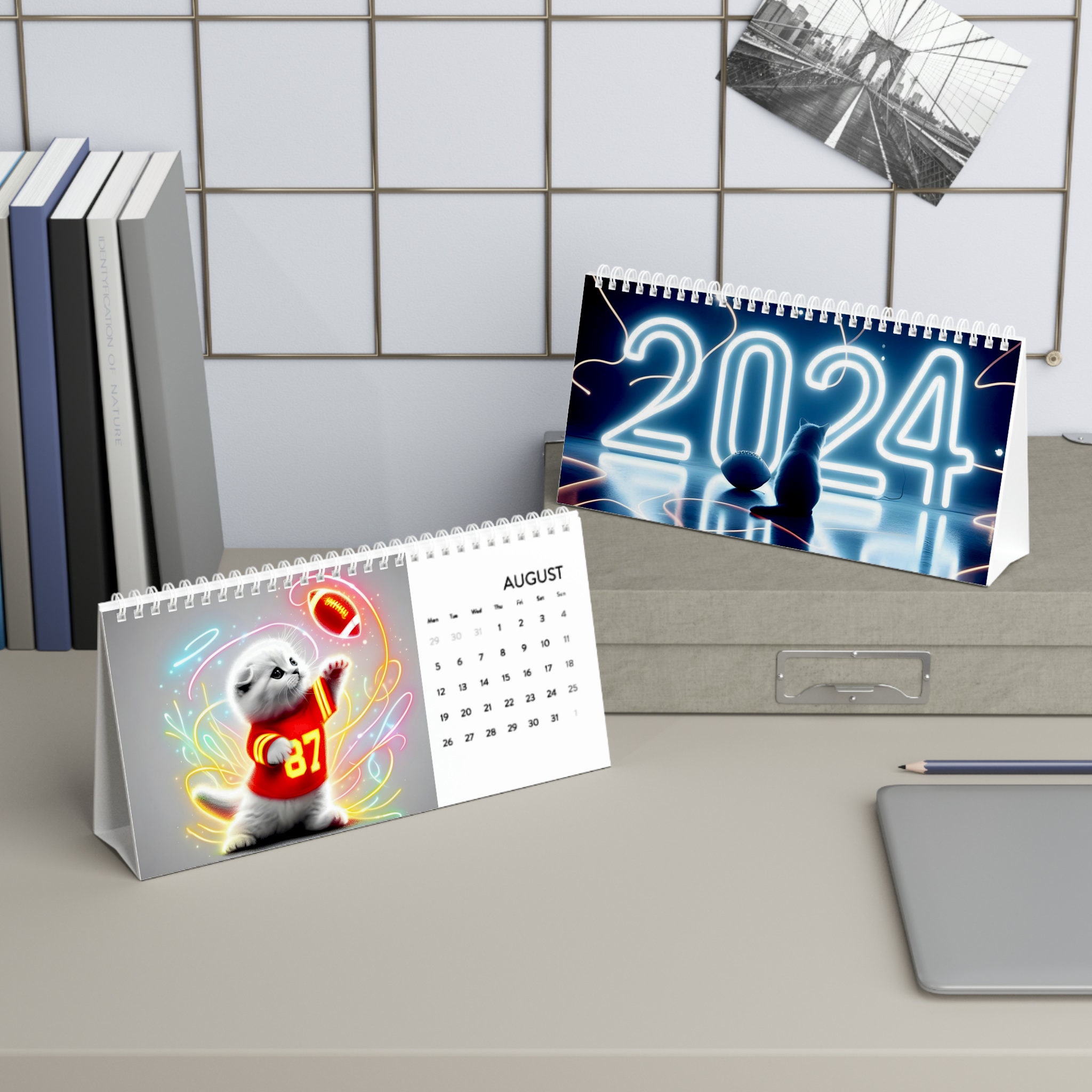 Discover Cat Football 2024 Desk Calendar