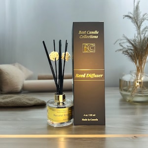 Baccarat Rouge Reed Diffuser | Luxury Vegan Fragrance | Long-Lasting Aroma | Glass Bottle for Bedroom or Office Spaces