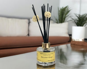 Baccarat Rouge Reed Diffuser - Long-Lasting Vegan Home Fragrance, Office Living Room Aroma