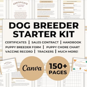 Editable Dog/Puppy Breeder Starter Kit Bundle, Dog Training Handbook for Breeders, Puppy Breeder Forms, Instant Download Canva Templates
