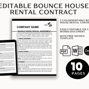 Bounce House Rental Agreement & Soft Play Rental Contract - Inflatable Castle, Liability Waiver | Bounce House Form | Event Decor Contract