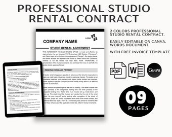 Studio Rental Agreement | Rental Apartment Application Contract | Landlord Tenant New Lease Forms PDF | Event Decor Space Contract