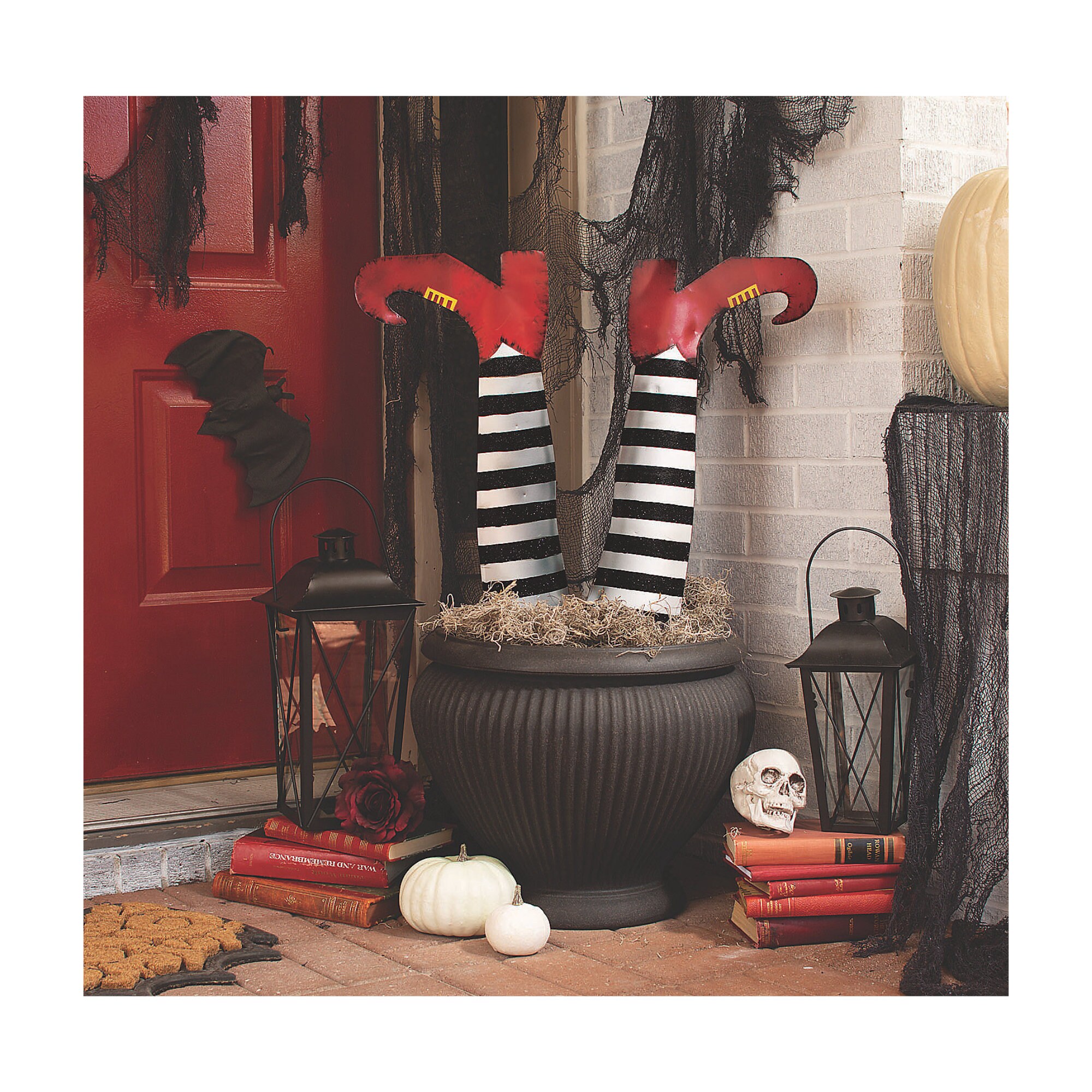 Spooky Metal Gothic Halloween Witch Legs Yard Stakes Outdoor Etsy