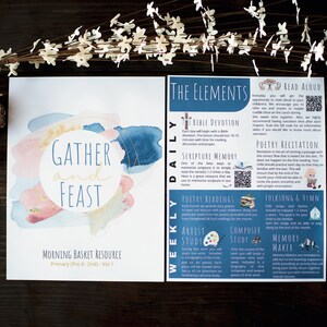 Gather & Feast Vol. 1, Curriculum, Morgenmenü, Grundschule, Charlotte Mason, Bildung, Homeschool, Morgenkorb, Familienzeit, Teezeit