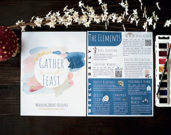 Gather & Feast Vol. 1, curriculum, morning menu, elementary, Charlotte Mason, education, homeschool, morning basket, family time, tea time