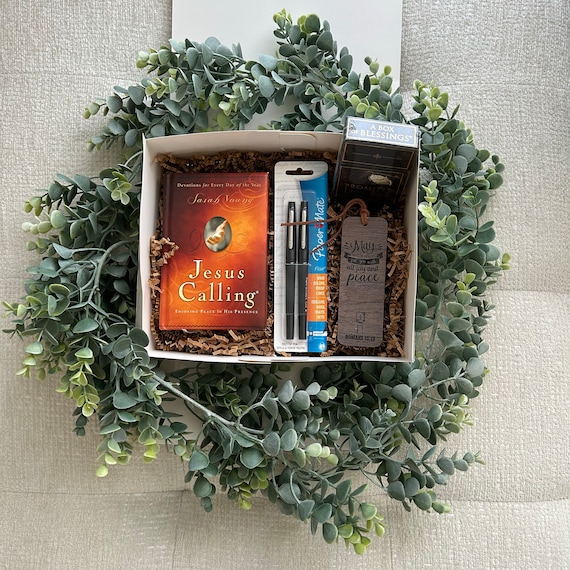 Building in faith- faith-based gift box for men, biblical, prayer box for men, Jesus Calling Book, Bible verse bookmark, Christian basket