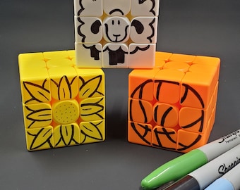 Solid color rubik's cube - design your own, drawing art craft