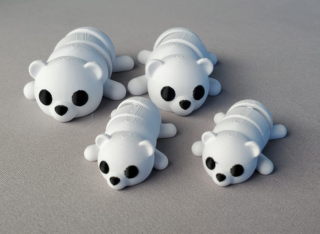 3D Printed Articulating Polar Bear Fidget Toy - Etsy
