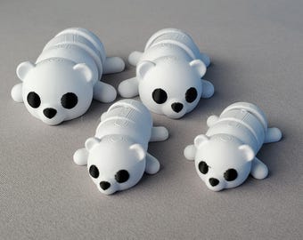 3D Printed Articulating Polar Bear fidget toy