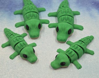 Juguete antiestrés con forma de cocodrilo o caimán articulado impreso en 3D
