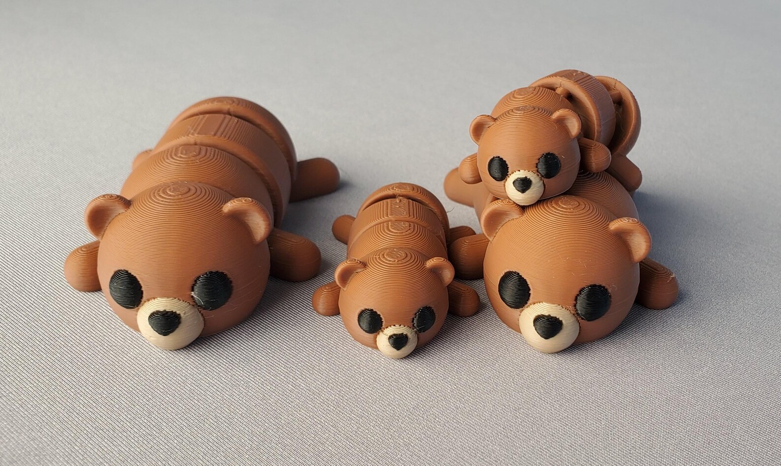 3D Printed Articulating Grizzly Bear Brown Fidget Toy - Etsy