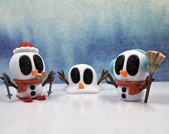 Figura de muñeco de nieve personalizable impresa en 3D