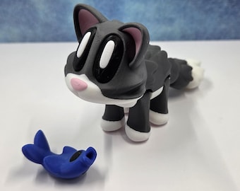 3D Printed Movable Cat with Magnetic Fish