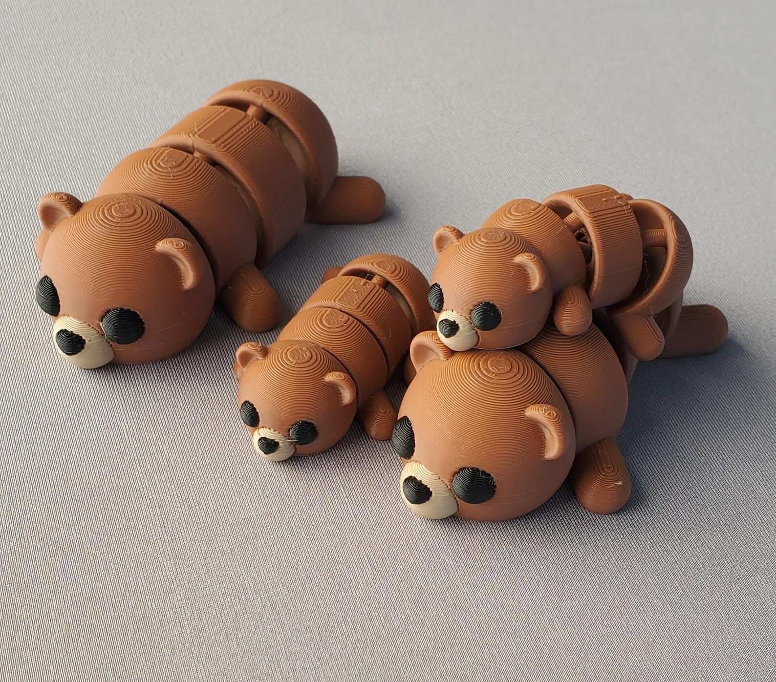 3D Printed Articulating Grizzly Bear Brown Fidget Toy - Etsy
