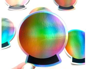 Holographic crystal ball sticker