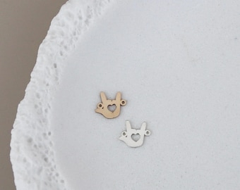 925 Sterling Silver, 14k Gold Filled ASL “I Love You” Connector