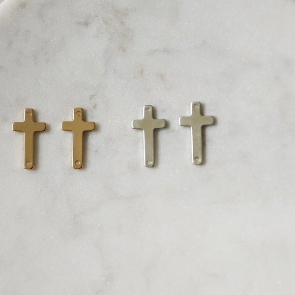 925 Sterling Silver/14k Gold Filled Cross Connectors