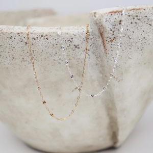14k Gold Filled/Sterling Silver 3+1 Starburst Paperclip Chain by the Foot
