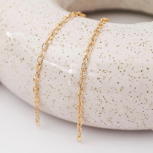 14k Gold Filled/.925 Sterling Silver Sunburst Cable Chain by the Foot