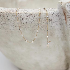 14k Gold Filled/Sterling Silver Mixed Metal Satellite Chain by the Foot