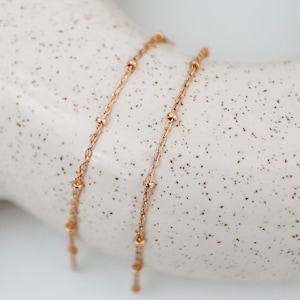 14k Gold Filled/Sterling Silver Oval Link Satellite Chain by the Foot