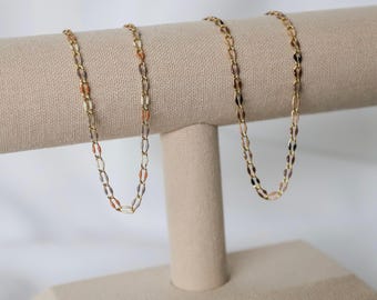 Gold Plated Enamel Chain by the Foot - Coffee Bean/Neutral