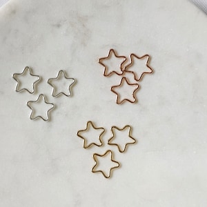 925 Sterling Silver, 14k Gold Filled Star Connectors Set of 3