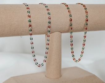 Plated Enamel Chain by the Foot - Merry & Bright