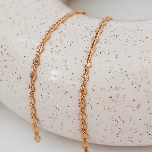 14k Gold Filled/.925 Sterling Silver 1+1 Sunburst Chain by the Foot