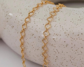 14k Gold Filled/.925 Sterling Silver 1+1 Clover Chain by the Foot
