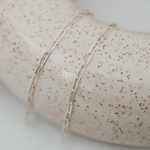 14k Gold Filled/Rose Gold Filled/Sterling Silver Small Paperclip Chain by the Foot