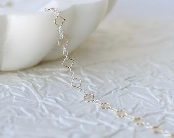 14k Gold Filled/.925 Sterling Silver Mixed Metal 3+1 Clover Chain
