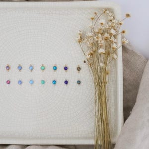 925 Sterling Silver/14k gold filled 4mm Opal Connectors Set of 3