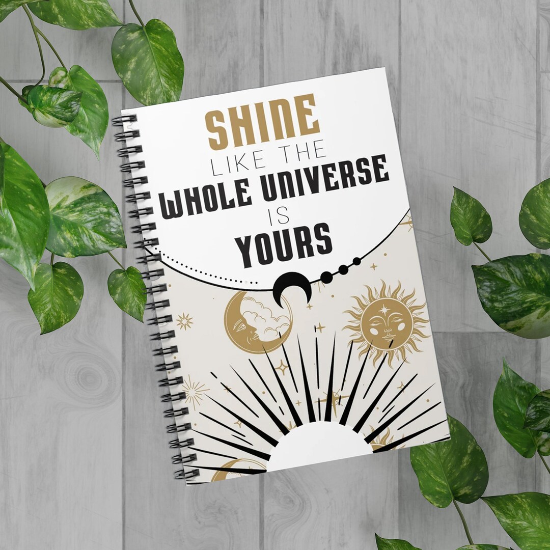 Celestial Spiral Notebook Shine Ruled Line - Etsy