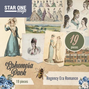 Effimere romantiche dell'era Regency - Diario spazzatura - Carta stampabile, Effimere, Lavori di carta, Album - Download digitale 11 x 8,5