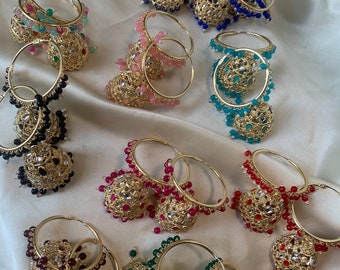 Chameli Jhumka | kleurrijke lichtgewicht jhumka | Pakistaanse jhumka| Indiase Jhumka \ Gouden jhumka