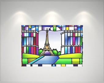 Wall art of Paris, France | Stained Glass Poster | Photography | Downloadable Online Print Ready