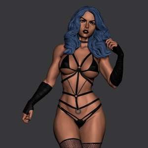 NSFW SFW - Gothic Girl nsfw stl figure Statue Figure 3d printer 3d paint 3d model stl files Digital print file Adult STL