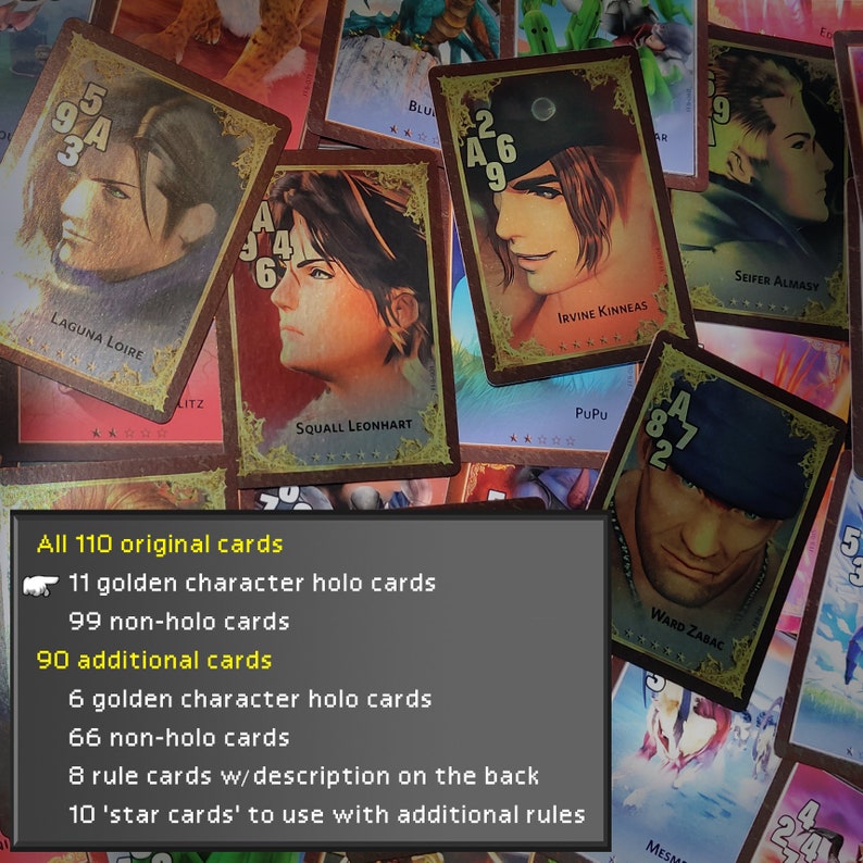 Final Fantasy VIII Triple Triad Custom Set 200 Karten Etsy