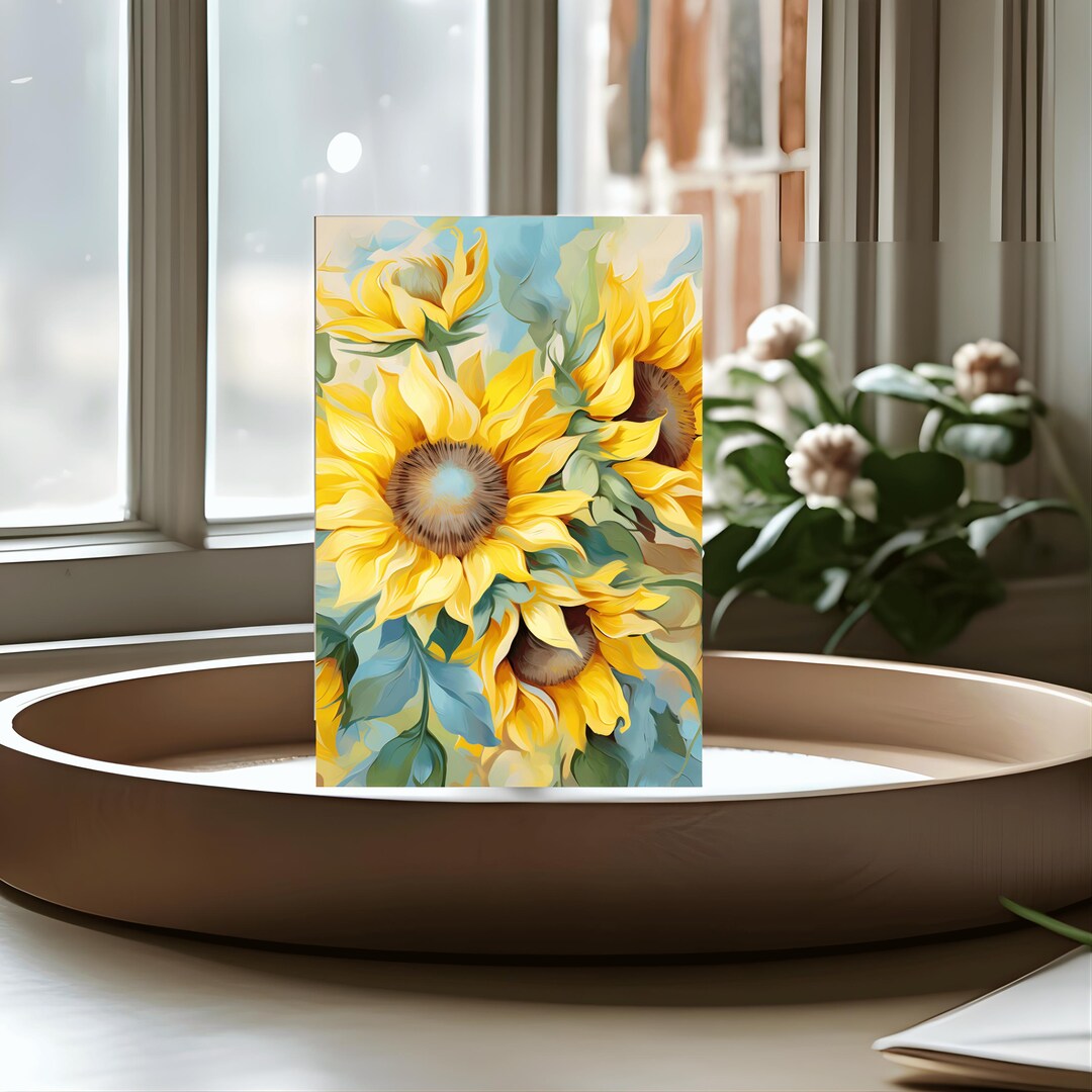 Rustic Sunflower Cards | Blank Greeting Card Set - Etsy