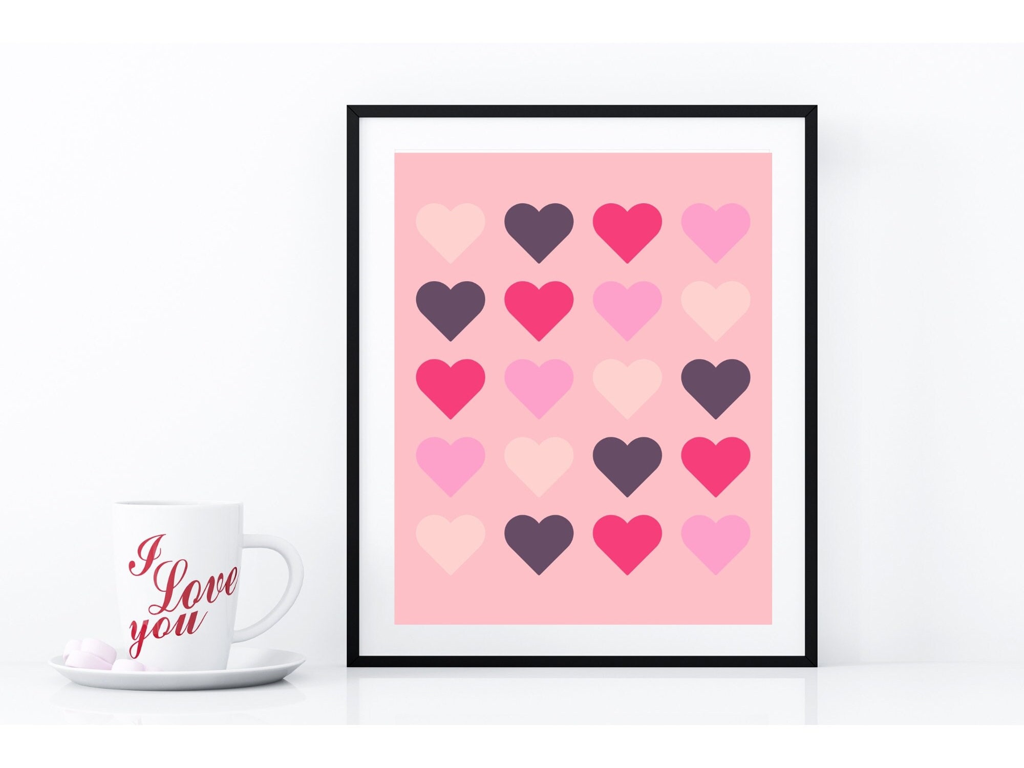 Heart Gallery Wall Art Instant Download Wall Art Valentine's Day Wall