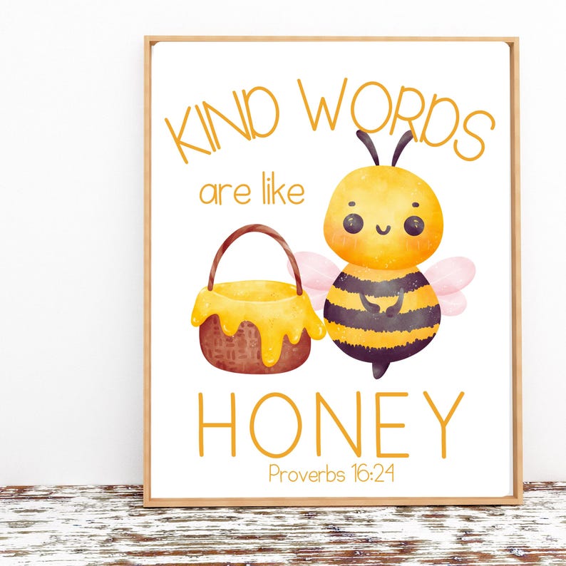 Bee Printable Wall Art | Instant Download - Etsy