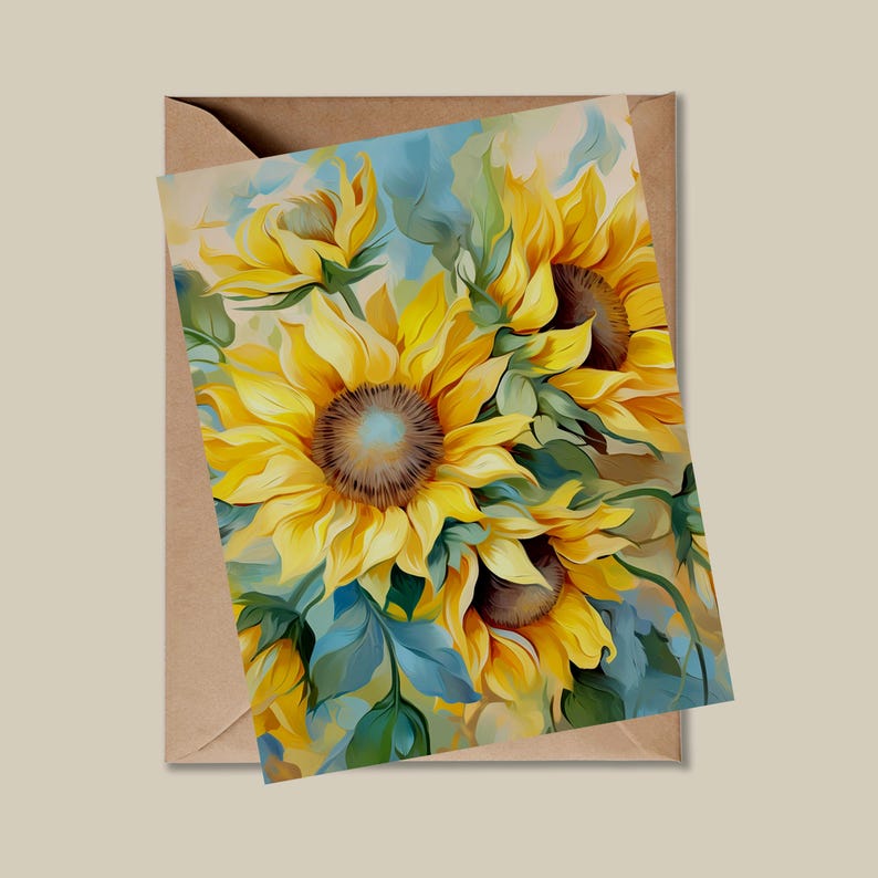 Rustic Sunflower Cards | Blank Greeting Card Set - Etsy