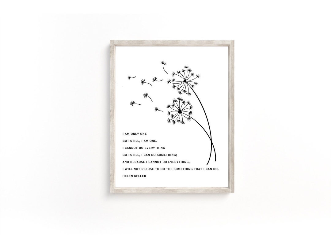 Helen Keller Quote Wall Art | Instant Download | Floral Wall Art ...