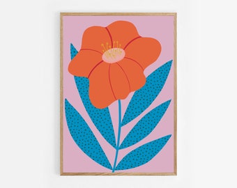 Orange Flower Boho Style Optional Thank You – Editable Printable Poster and Card