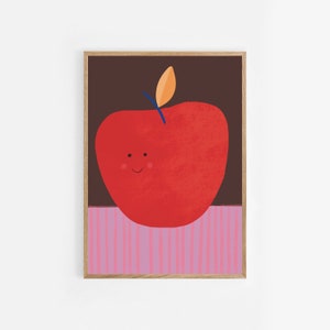 Cartaz com comida saudável "Apple" – cartaz ou cartão exclusivo para impressão