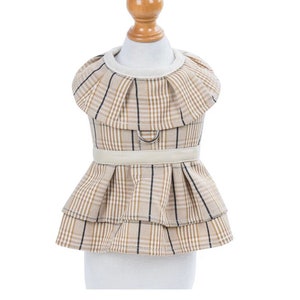 Khaki Plaid Dress Harness Set (PRE-ORDER) S-L