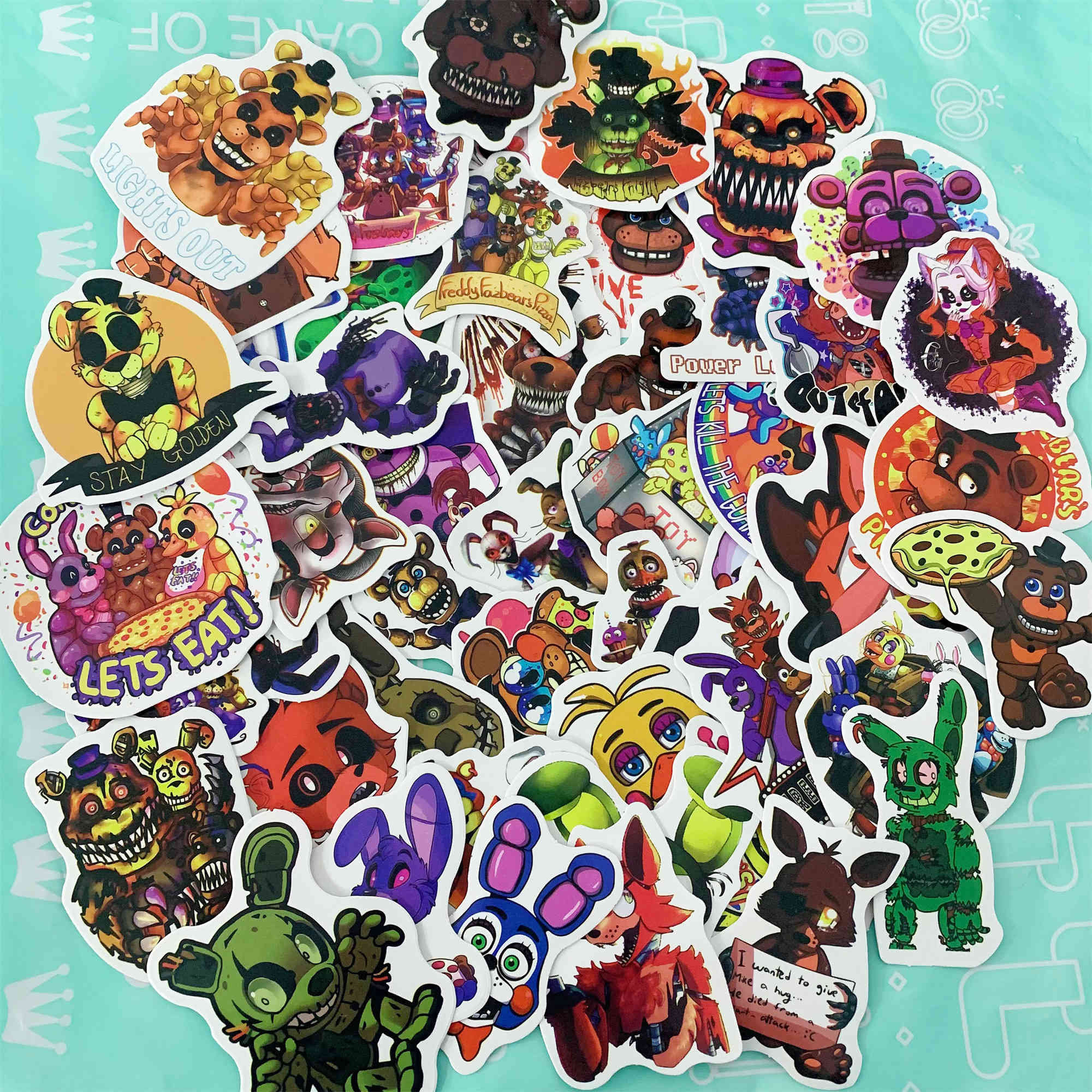 10/50pcs/pack Fnaf Stickers Cartoon Anime Game Security Breach For